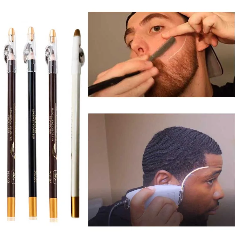 Edge Hairline Razor Trace Hair Beard Shape Accessories With Sharpener Hair Line Pen Haircut Makeup Eyebow Pencil 1
