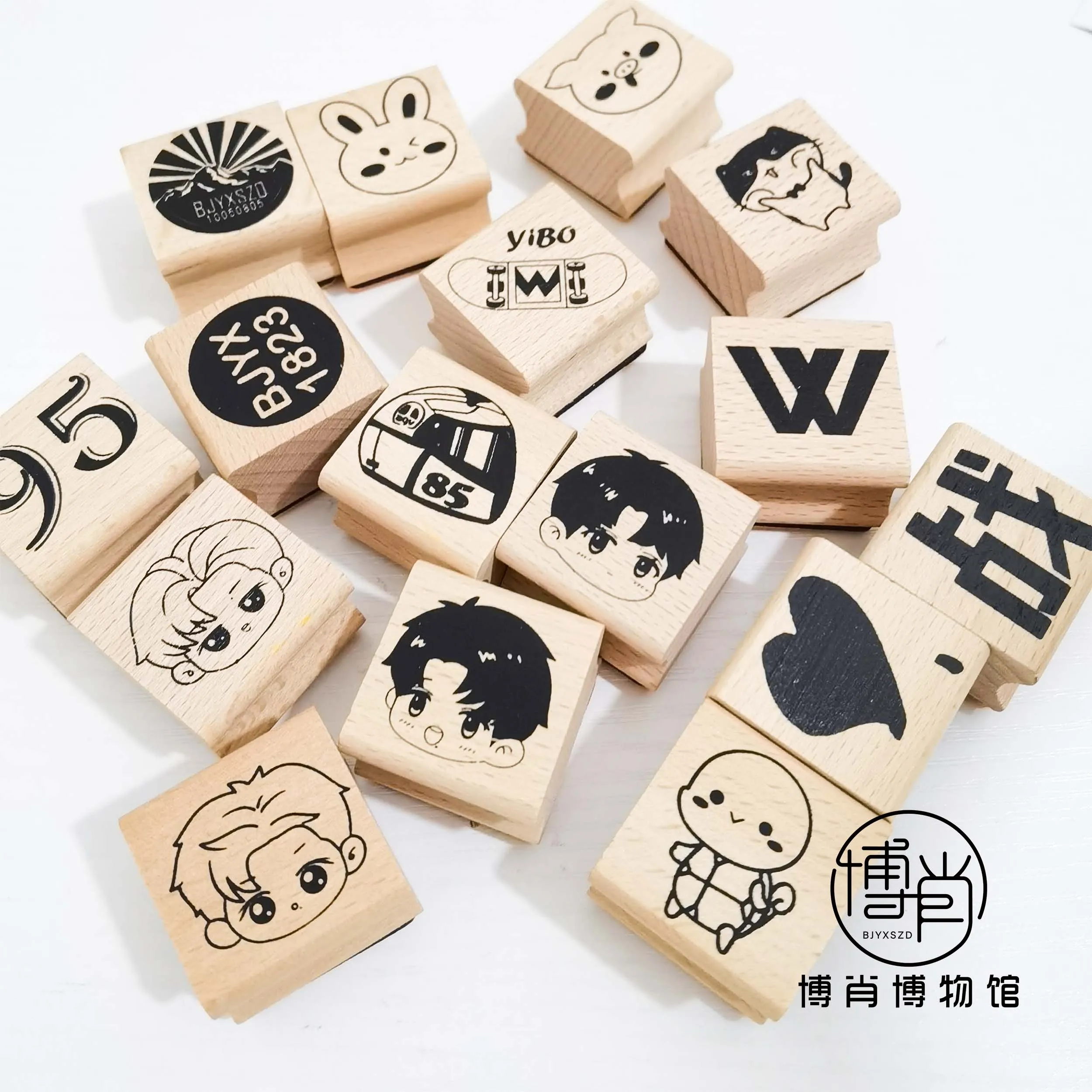 

16PCS Anime The Untamed Wang Yibo Xiao Zhan BJYX Retro Stamp Sealing Cartoon Hobby Wood Seal Set Replace Post Decor