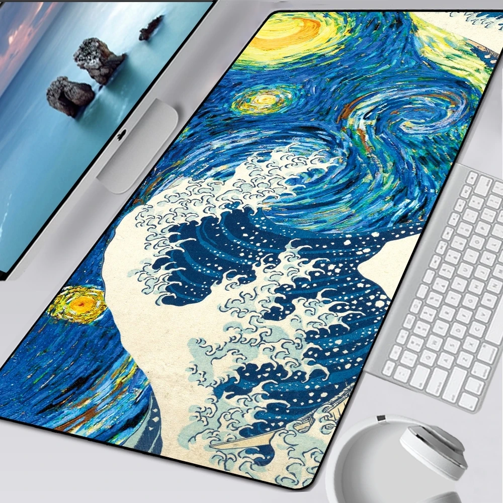 

Большой коврик для мыши Van Gogh XXL, настольные коврики с высоким разрешением, коврик для мыши, коврик для мыши из натурального каучука, противос...