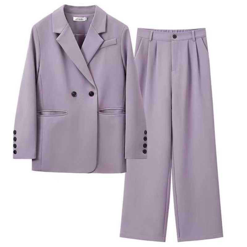 Jinsen Aite Women's Trousers Suit Casual Long Sleeve Jacket High Waist Pant Female 2 Pieces Blazer Set Ladies  Elegant Pant Suit