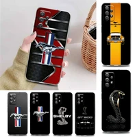 luxury cars mustang logo clear phone case for samsung a71 a72 a73 a01 a11 a12 a13 a22 a23 a31 a32 a41 a51 a52 a53 4g 5g tpu case