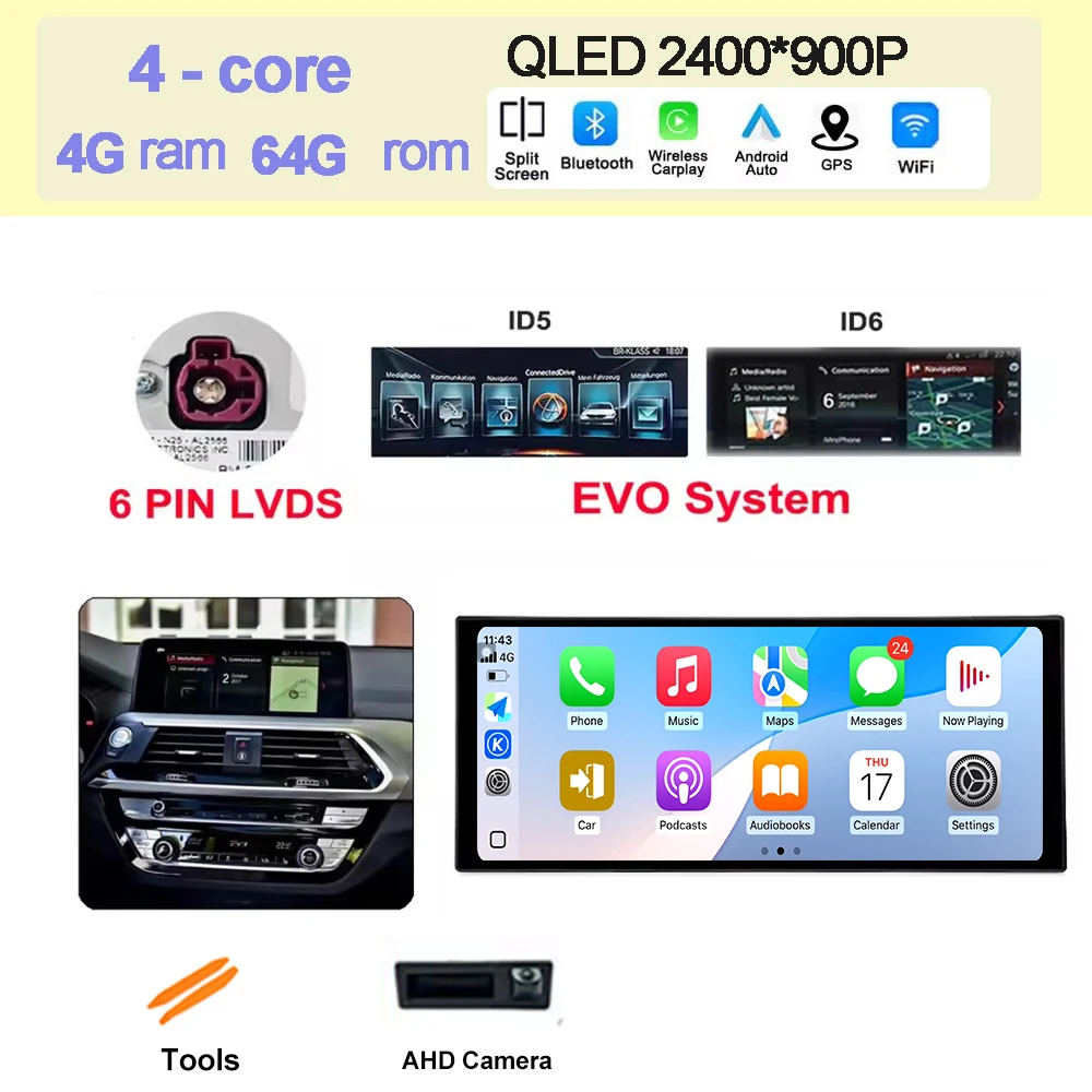 

Android 15 Авто QLED Экран 4G+Wi-Fi Для BMW X3 G01 X4 G02 2018-2022 Система EVO Автомобильный Радио Мультимедиа Carplay DSP Стерео BT SWC