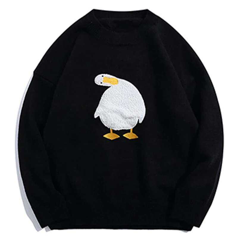 

Sweater Turtleneck Duck Goose Men Women Cartoon 2021 Korean Style Jumper Harajuku Pullover Streetwear Oversize Winter