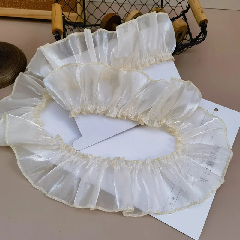 5 м перламутровые атласные плиссированные кружевные оборки аксессуары сделай