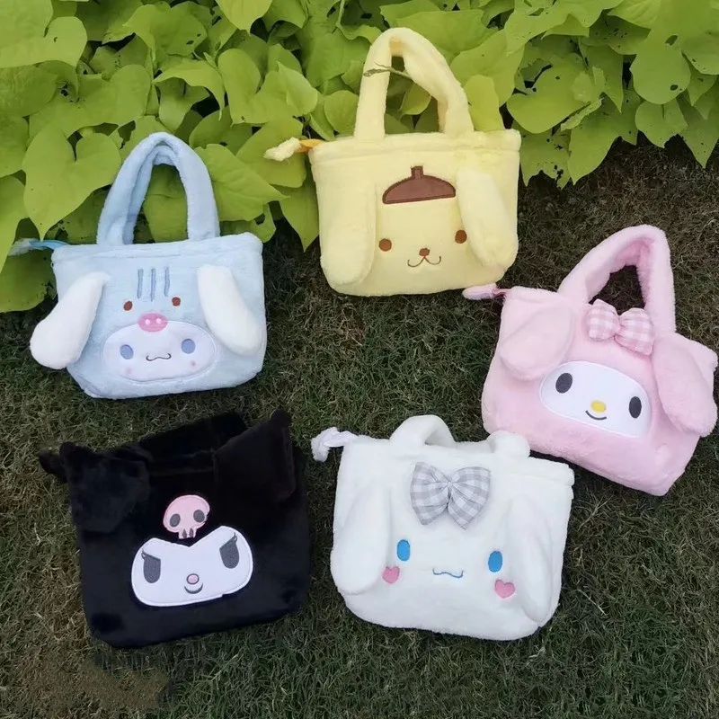 

Kawaii Sanrioed аниме серия Kuromi Cinnamoroll mymelody Милая Мода креативная Лолита мягкая плюшевая маленькая квадратная сумка сумочка подарок