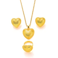 24k gold plated sets dubai africa habesha arab jewelry necklace pendant earring ring heart set