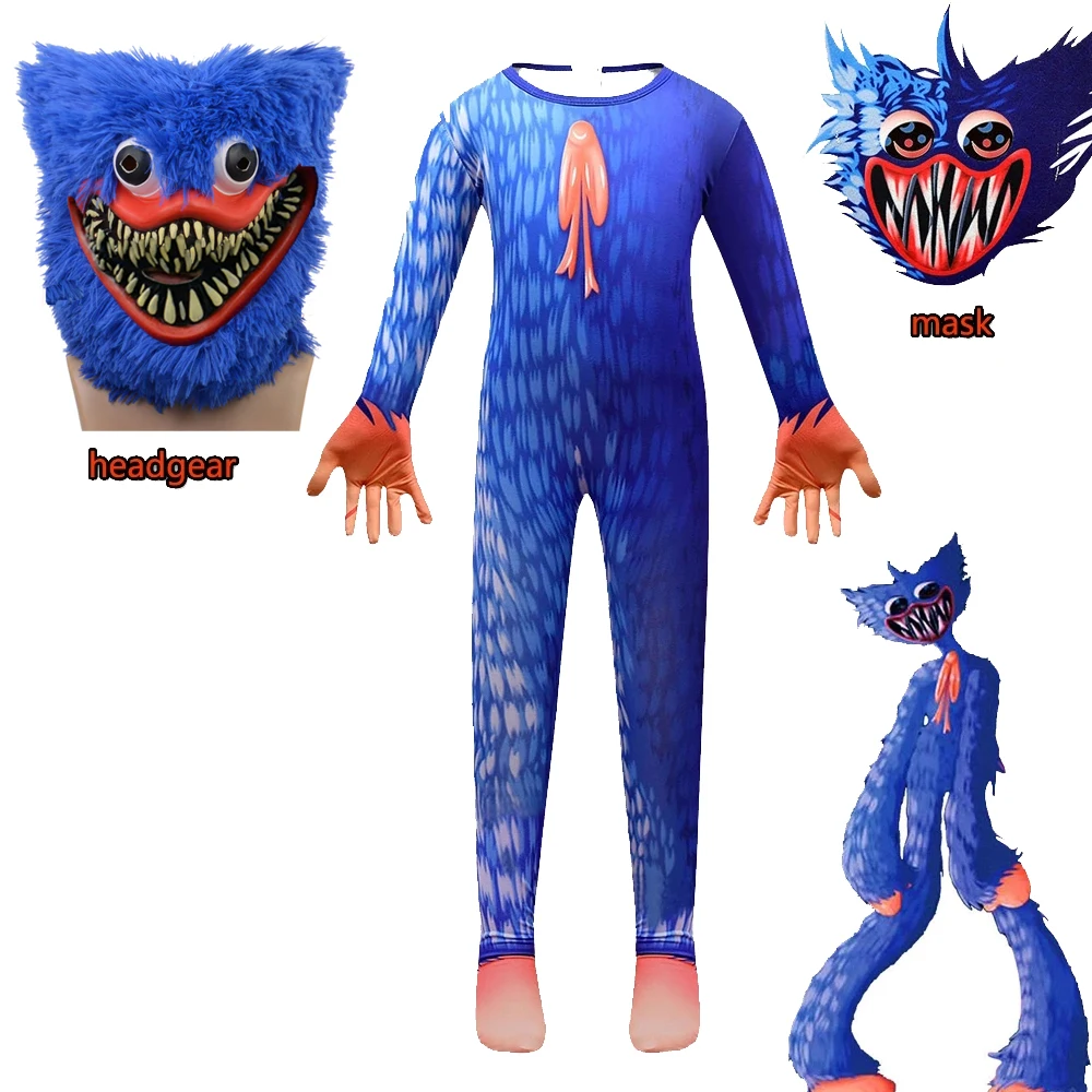 

2022 New Huggy Wuggy Costume Poppy Playtime Game Cosplay Jumpsuit Suits Clothes Hot Scary Party Gifts For Kids