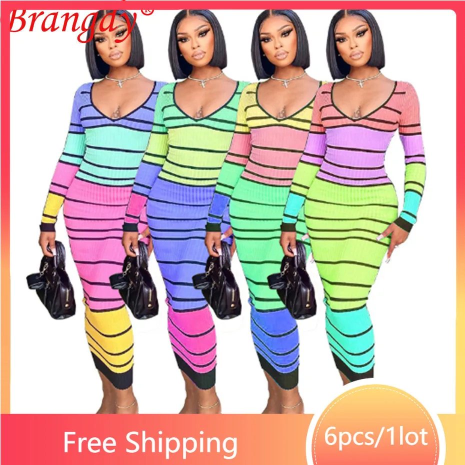 

Женское офисное платье с V-образным вырезом, длинным рукавом и открытой спиной