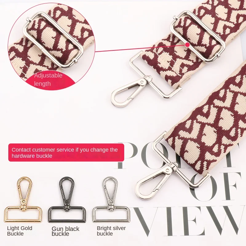 Bag with 5cm women's belt bag with shoulder messenger bag widened shoulder strap bag adjustable and replaceable DIY2022 new