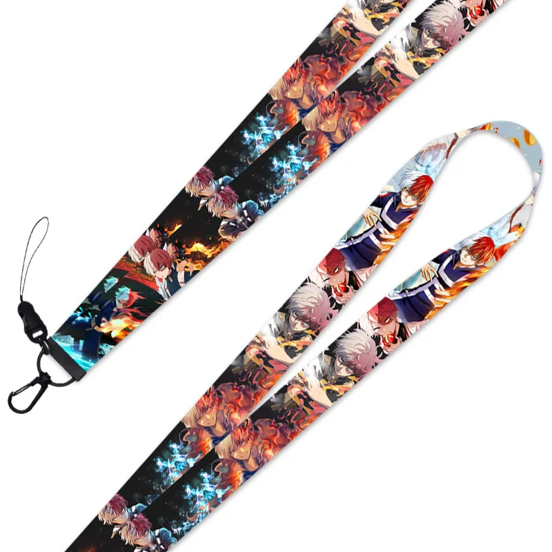 Anime Boku No My Hero Academia Shoto Keyring Lanyard Streamer Bag Pendant Neck Strap for ID Badge Phone Holder Cosplay Xmas Gift | Украшения