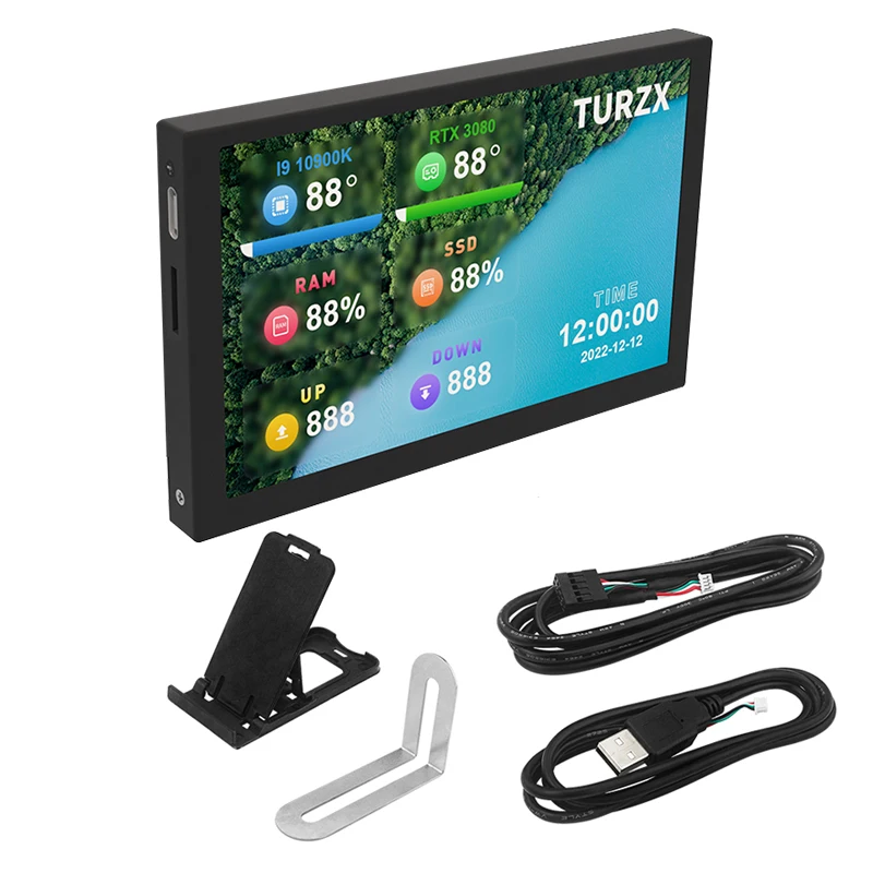 

5 Inch IPS Type-C Secondary Screen Computer LCD Monitor Display USB Dynamic Display Sub-Screen Support Vertical Freely