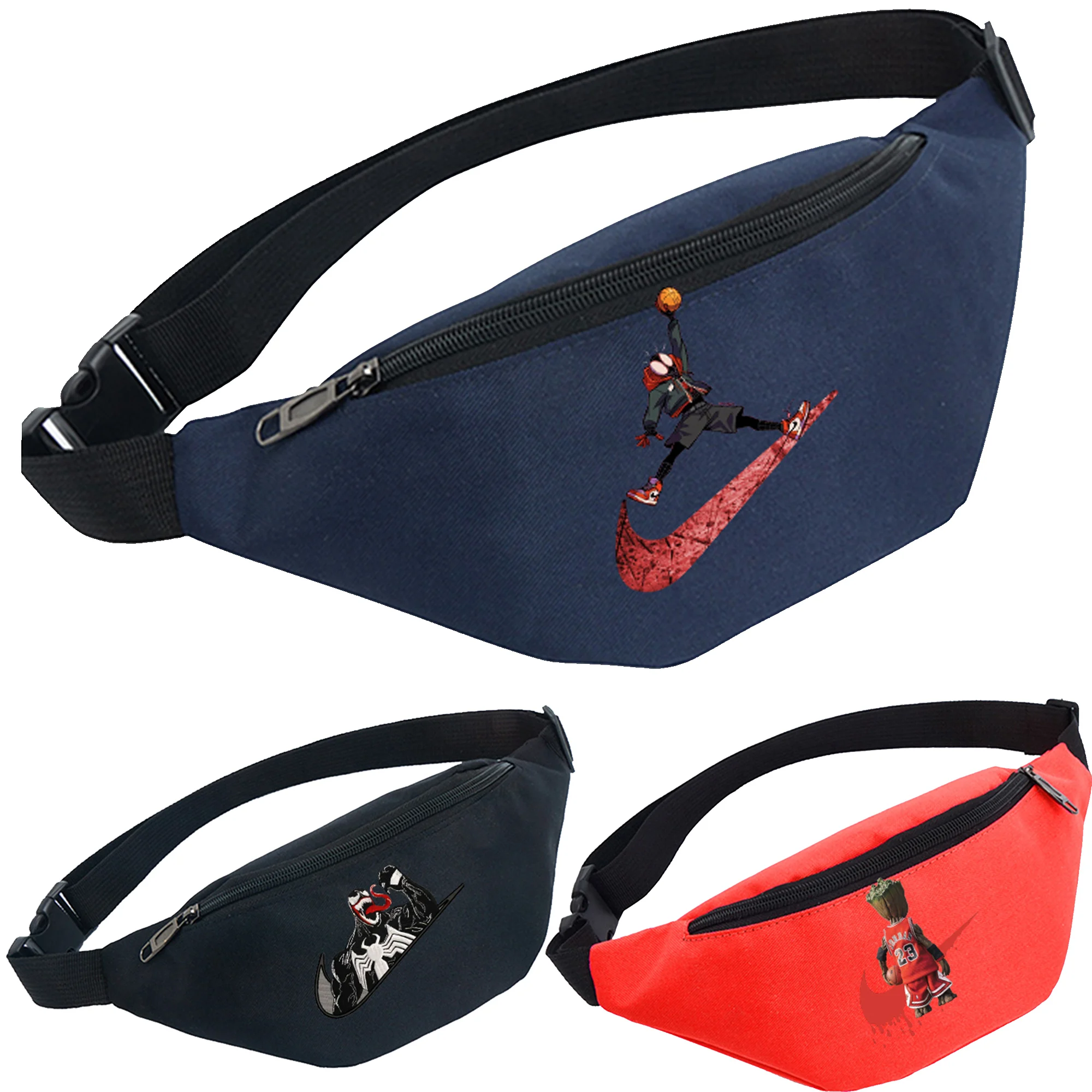 

Marvels Men Waist Bags for Women Sport Climb Waist Bag Shoulder Spidermans Crossbody Chest Bags Handbags Messenger Belt Bags