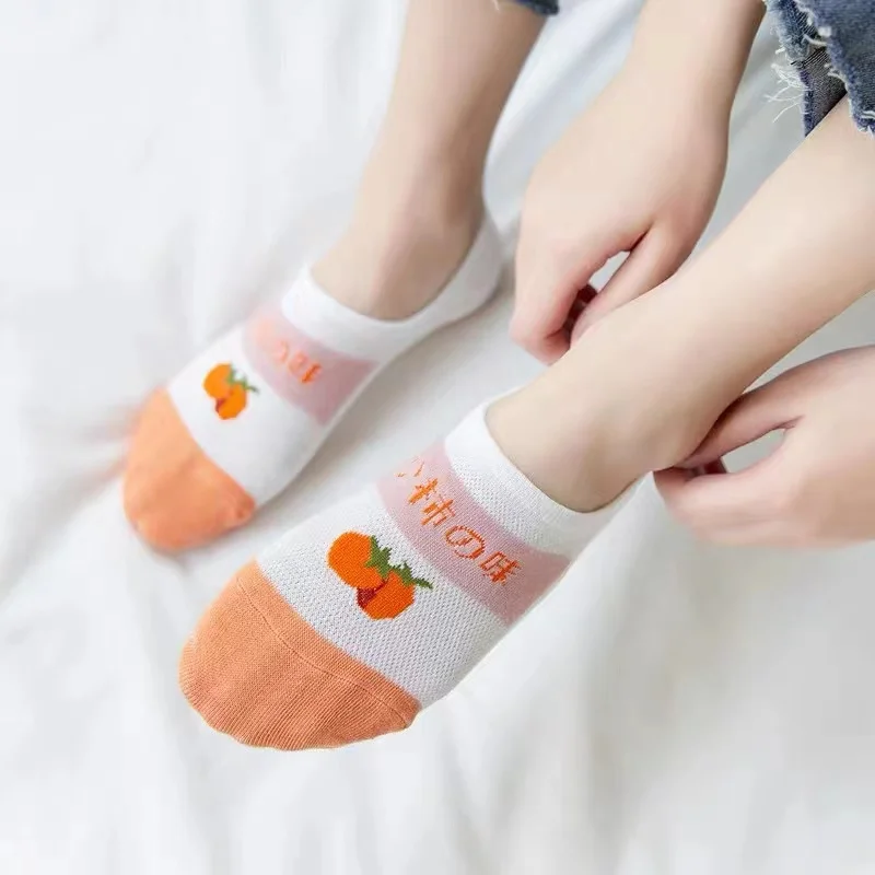 Носки Женские носки-лодочки Летние тонкие носки Модные мягкие силиконовые
