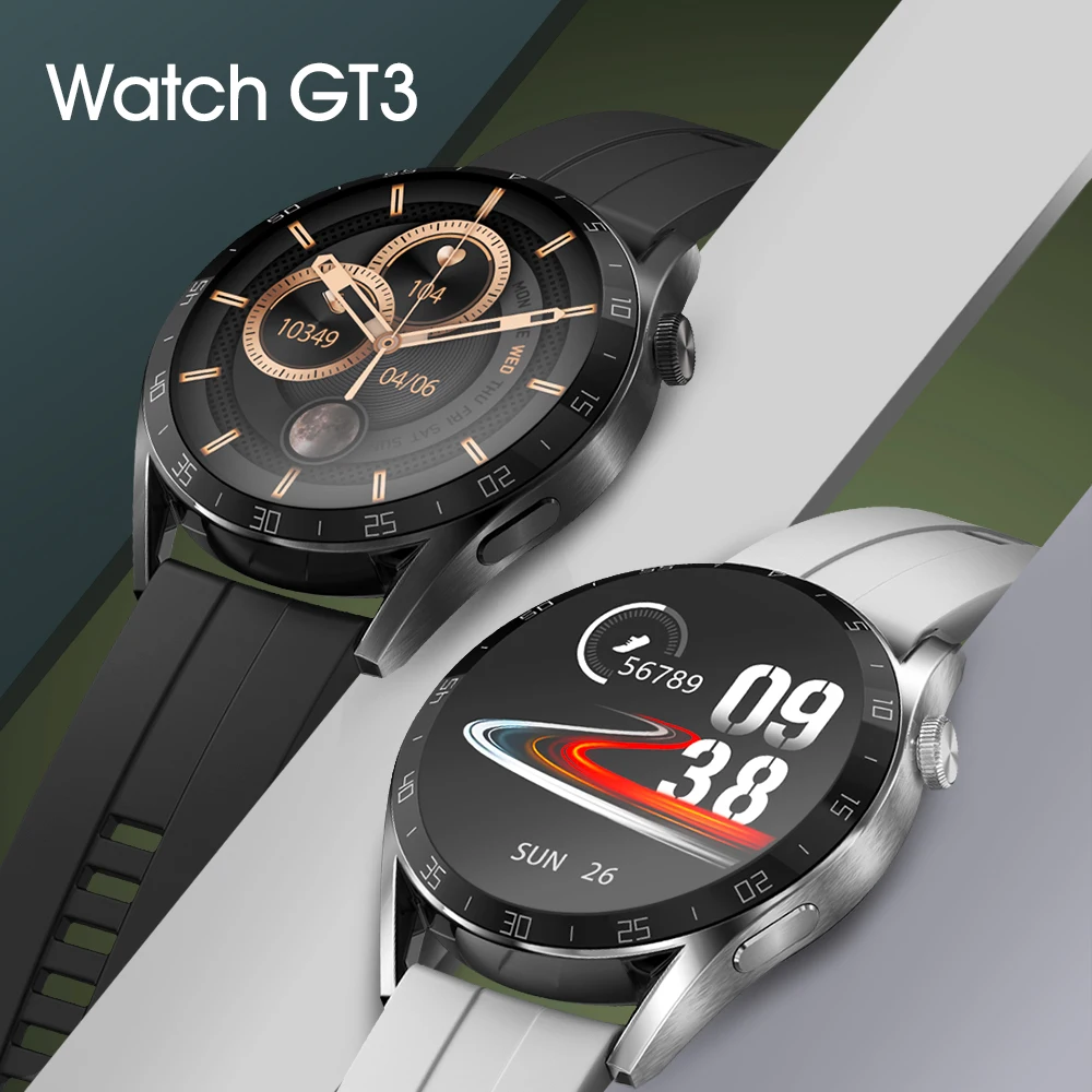 Смарт-часы для телефона Huawei Xiaomi Android мужские GT3 Bluetooth вызовы подключенные часы 2022