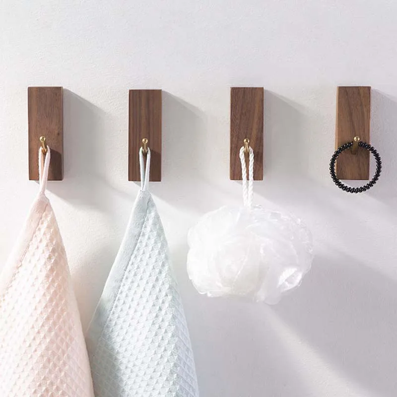 

Wall-Mounted Wooden Storage Hook Wall Decor Coat Hook Room Organizers Storage Key Holder Home Decoration Accessories Bathroom