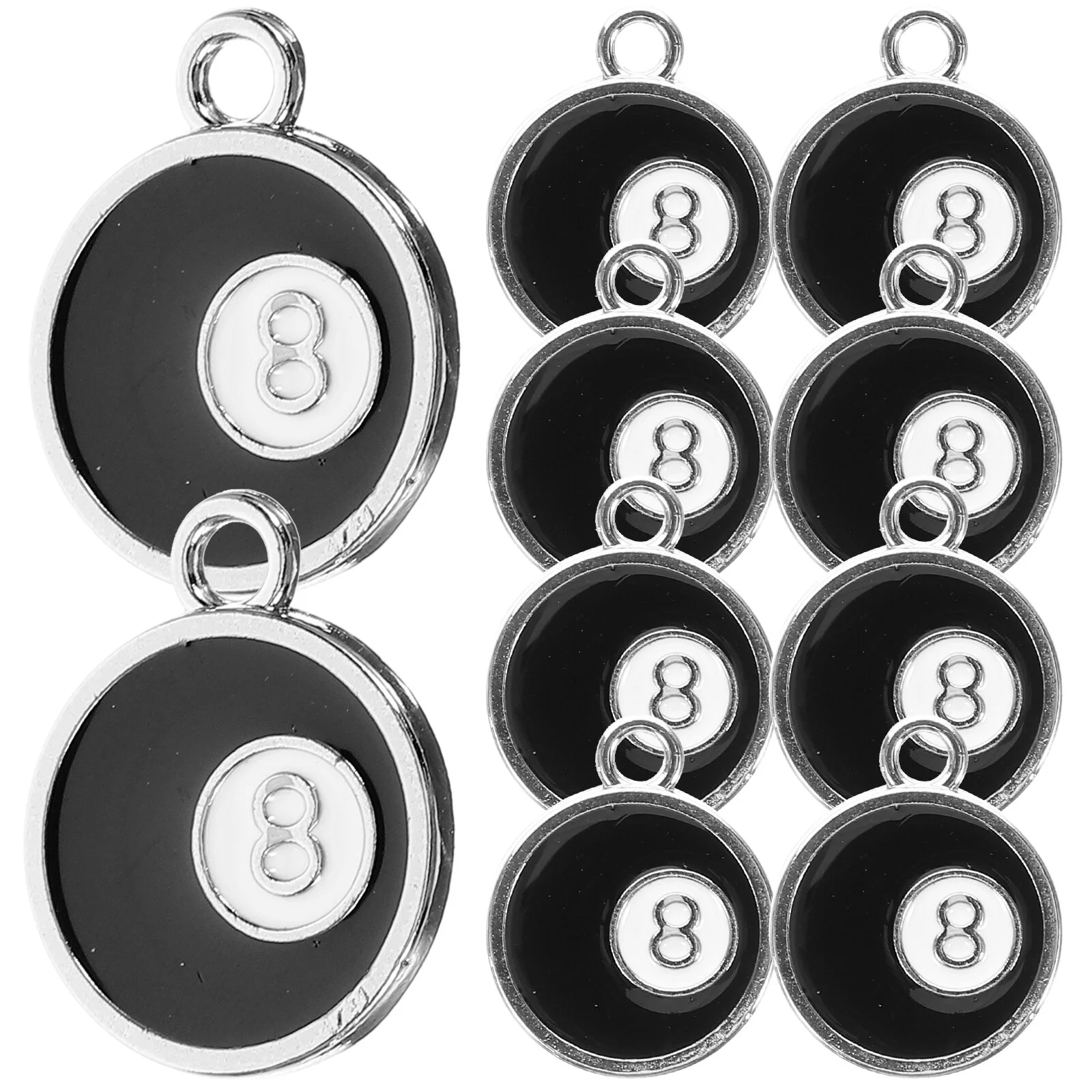 

10 Pcs Dainty Necklaces Metal Charms Jewelry Making DIY Billiards Ornaments Bulk Crafts Earring