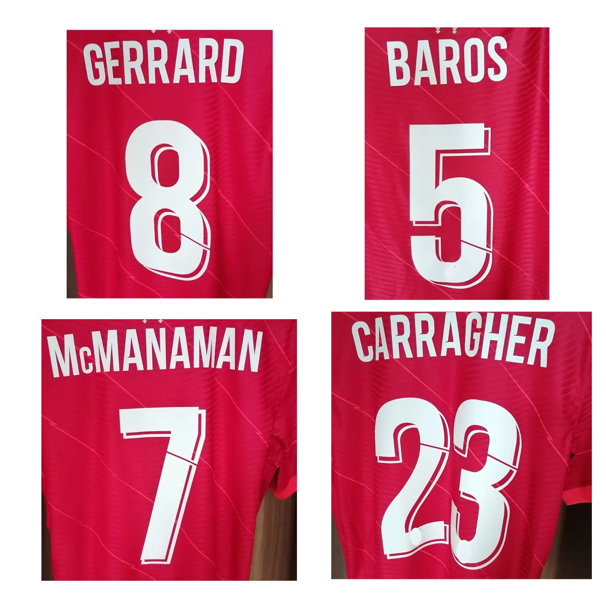 

#8 Gerrard Nameset #7 McManaman Baros Carragher Kuyt печать по индивидуальному заказу любой номер теплопередача футбольный значок нашивки утюгом на