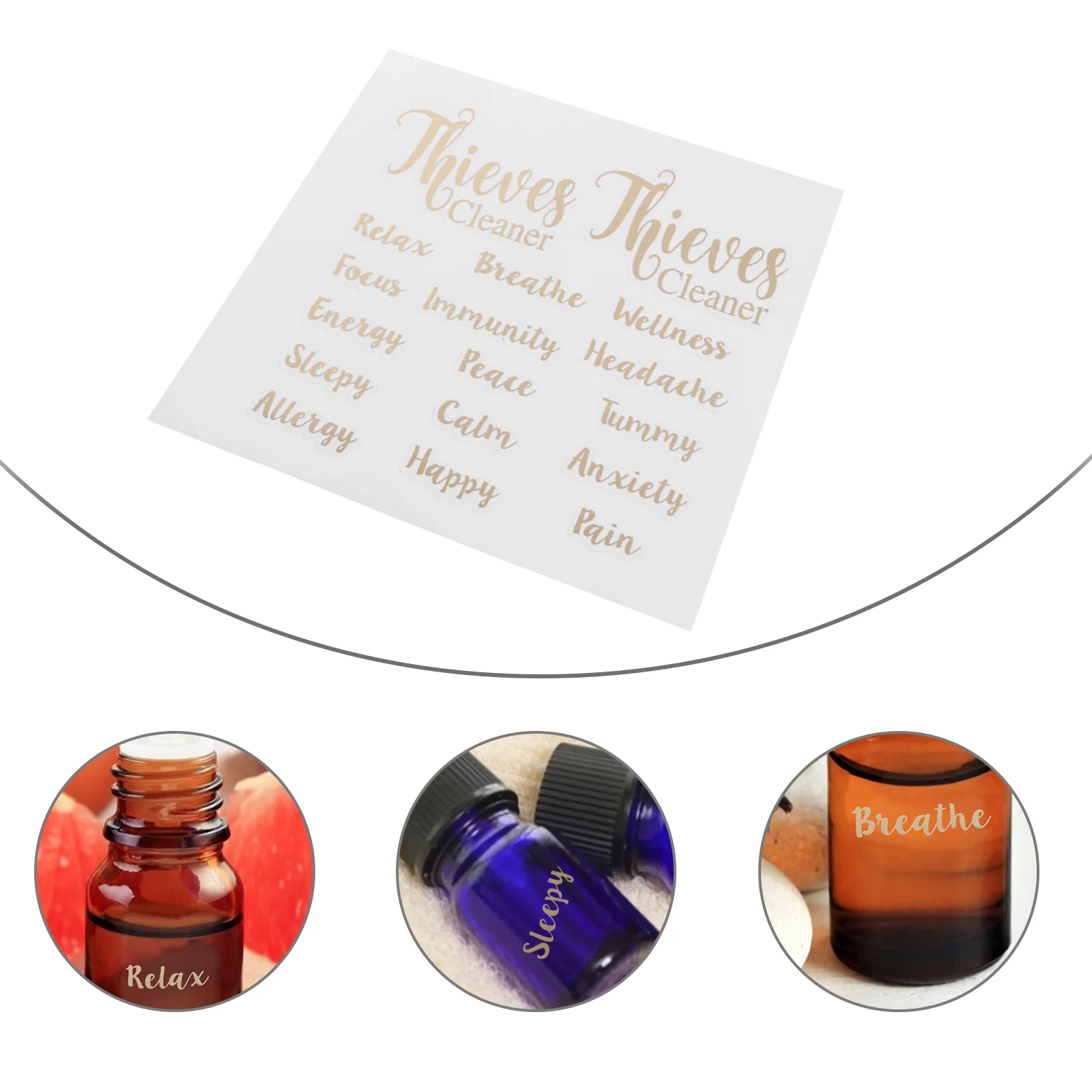 

6 Sheets Essential Oil Bottle Stickers Adhesive Labels Waterproof Hydroflask Alphabet Bottles