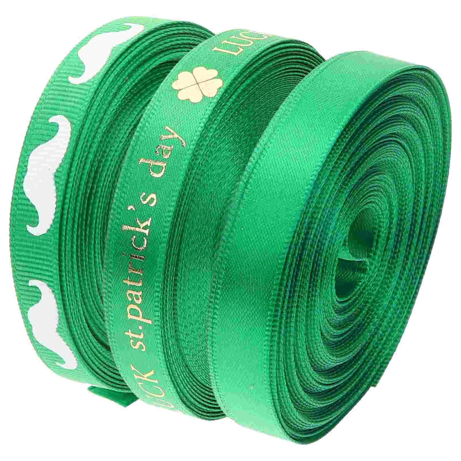 

3 Rolls DIY Crafts Ribbon Gift Ribbon Decorative Ribbons Gift Box Ribbon Wrapping Ribbon Green Ribbon Bow Making Ribbon