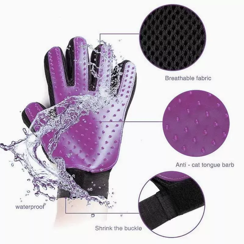 

Cat Grooming Supply Cat Pet Grooming Deshedding Brush Gloves Effective Cleaning Back Massage Animal Bathing Fur Hair Removal