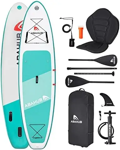 

SUP, Wide 10'6" x 34" x 6" iSUP, Blue Standup Paddleboard with Adjustable Carbon Fiber Paddle, Kayak Seat, for Y Beach tires Pad