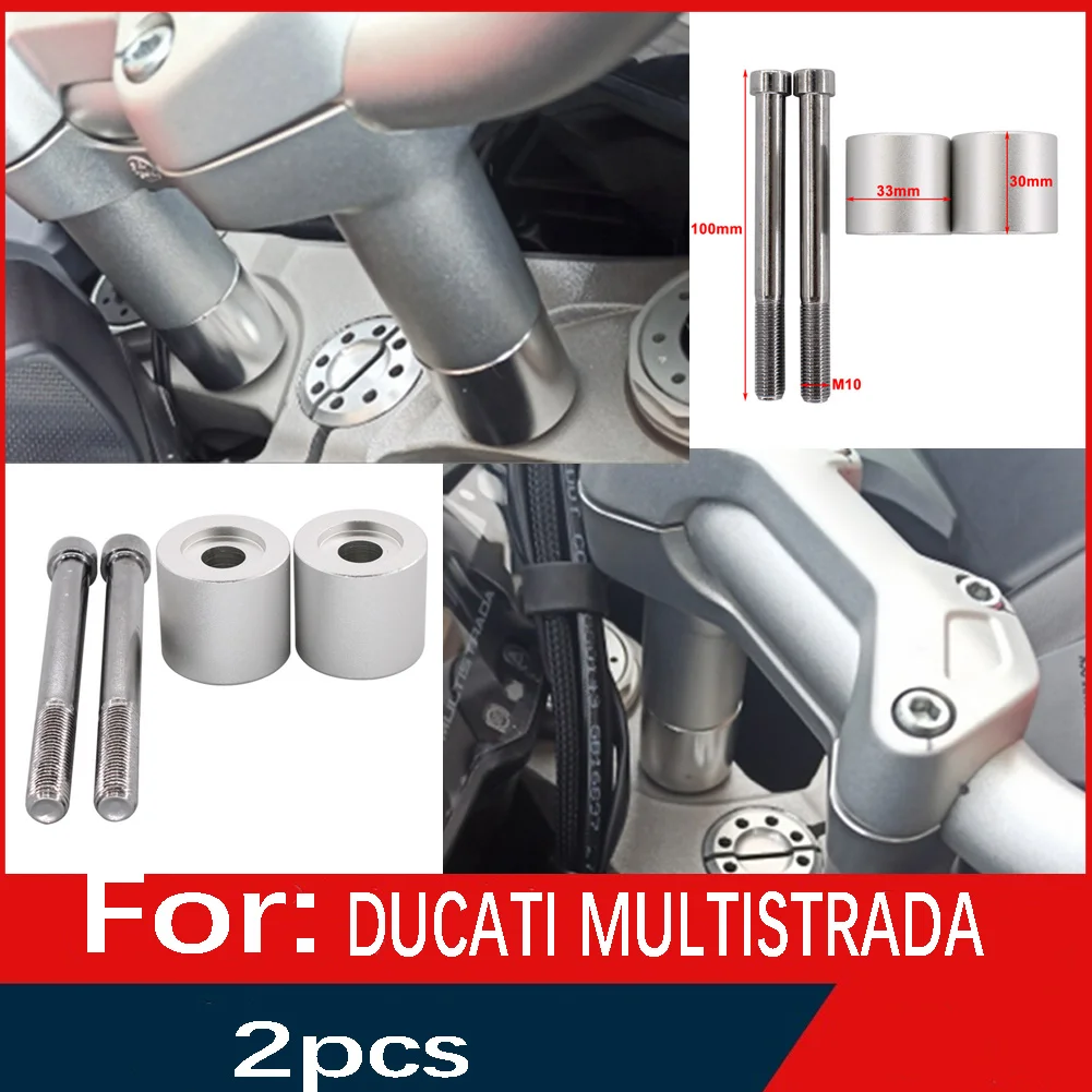 

2pcs Motorcycle Handlebar Riser Bars Clamp for Ducati Multistrada 1200/S/Enduro 2010-2019/1260 2018-2019/950 950S 2017-2019