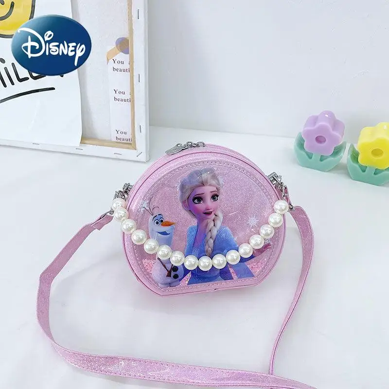 Disney Frozen Princess Elsa Handbag for Girls' Lovely Princess Messenger Bag Coin Wallet 2023 Luxury Designer Crossbody Bags