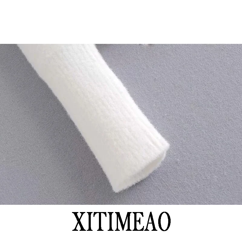 Xitimeao Новый женский белый мохеровый однотонный вязаный кардиган с пуговицами