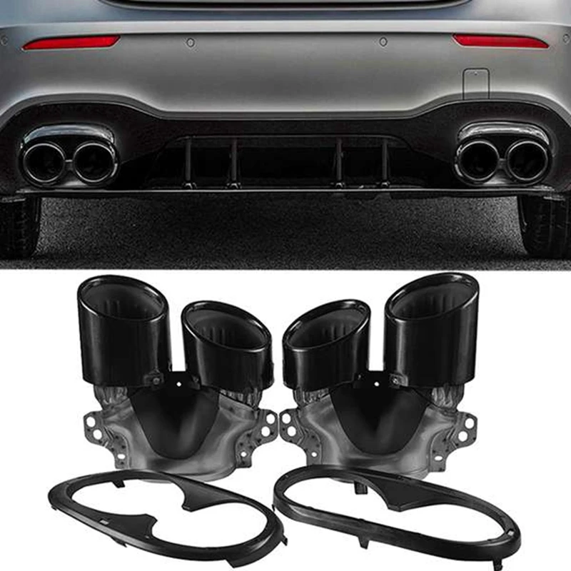Автомобильный задний бампер брикет выхлопной трубы 4 выхода для Mercedes Benz W177 A35 AMG 2020