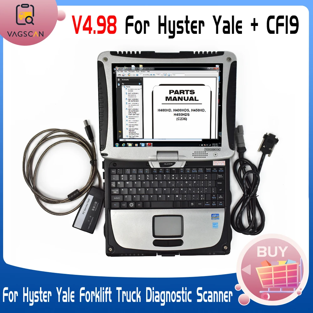

For Hyster Yale V4.98 Software PC Tool with CF19 Laptop Forklift Diagnostic Interface Tools