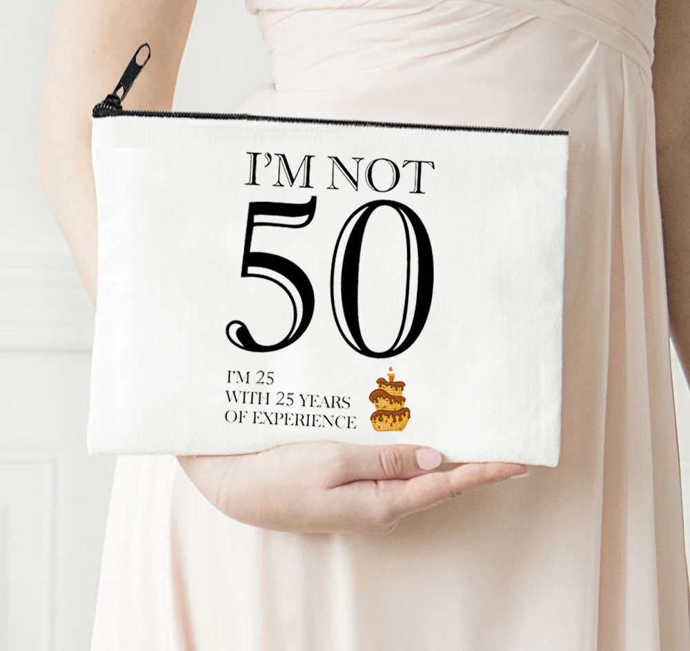 

I'm Not 50 Makeup Bag Flower Print Cosmetic Bags Make Up Bags Toiletries Organizer Pouch Ladies Clutch Gifts Fashion Girl