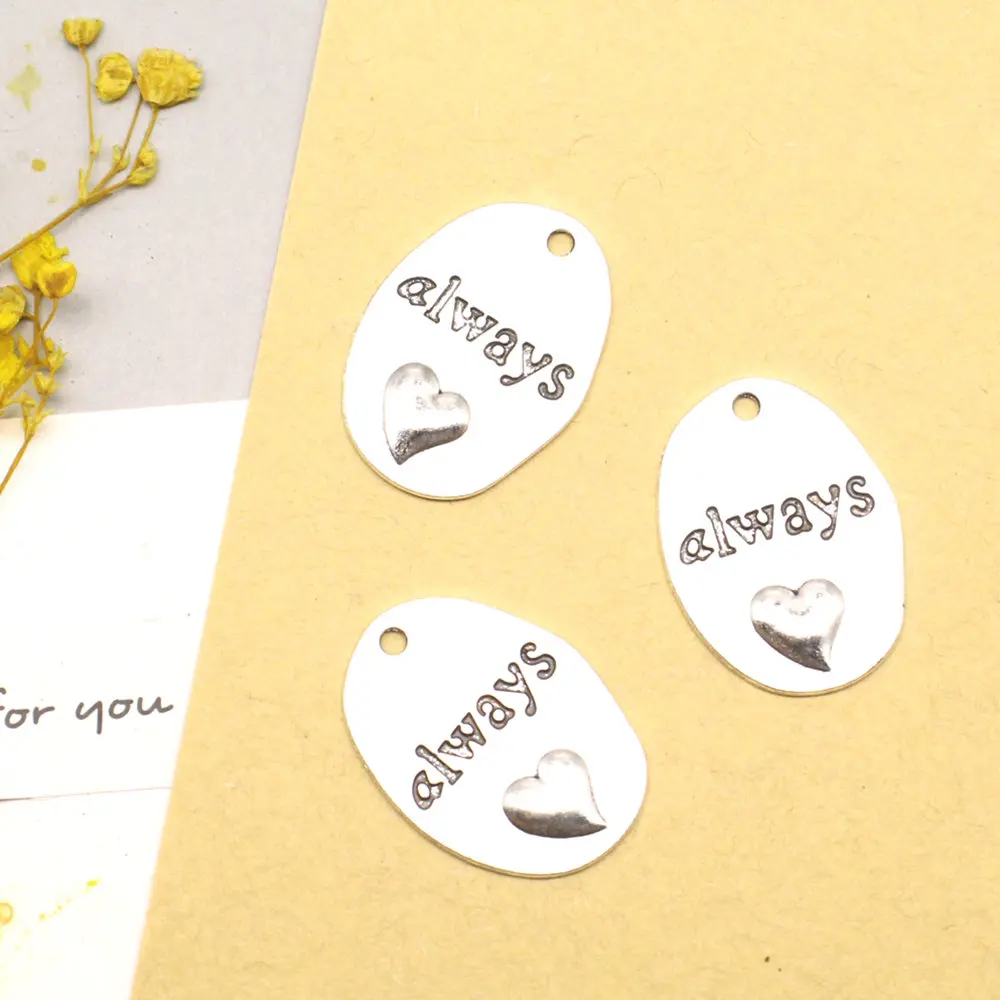 10 шт. 18x24 мм Овальные Подвески-надписи всегда