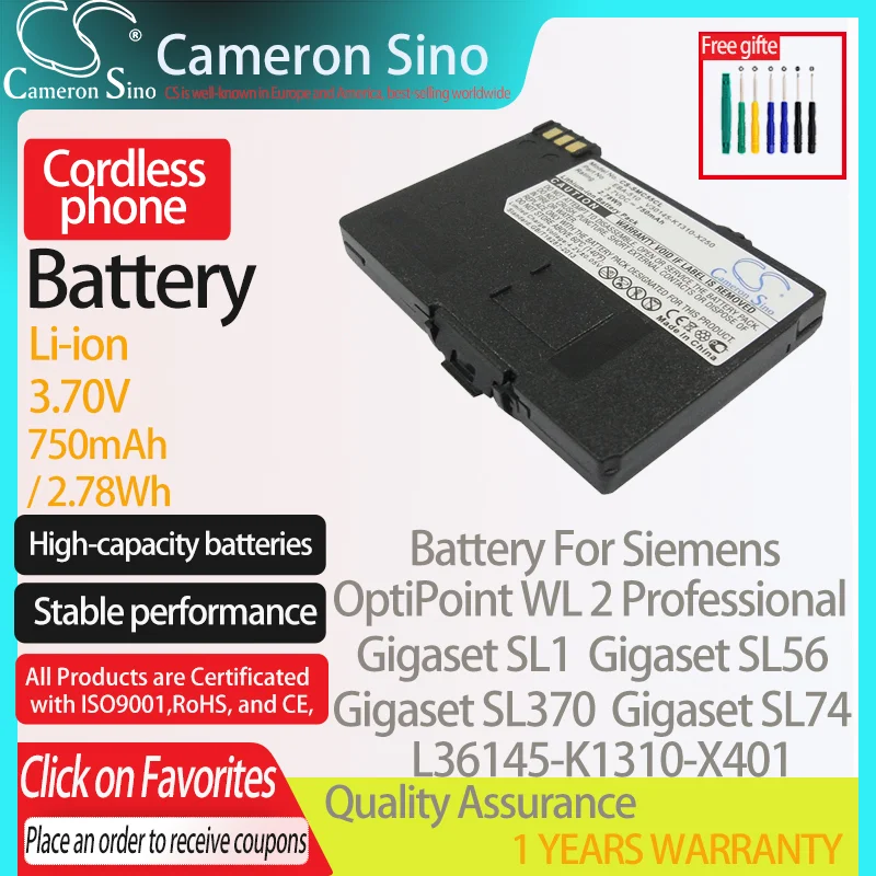 Batteria Agli Ioni Di Litio CellePhone Per Siemens Gigaset SX440, SX445, Optipoint WL2, EBA-510