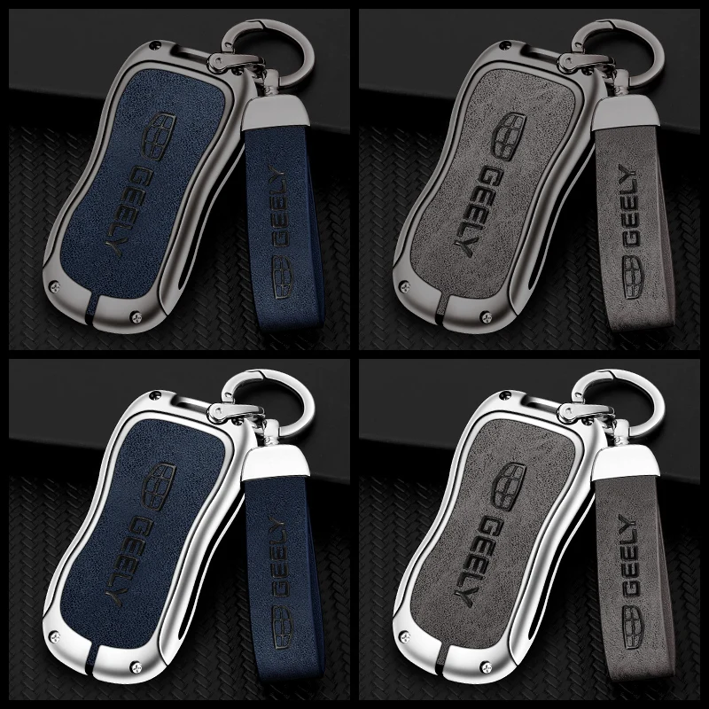 

Car Key Case Shell Auto Emblem Keychain Ring For Geely Atlas Boyue NL3 X6 EX7 Emgrand X7 SUV GT GC6 GC9 Borui Coolray EC7 GX7