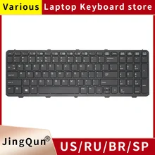 US RU English Russian Laptop Keyboard For HP ProBook 450 G0 450 G1 450 G2/455 G1 G2/470 G0/470 G1 Keyboard frame 727682-031