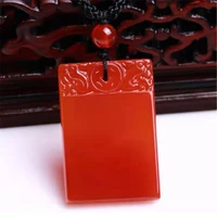natural red agate hand carved pingan brand pendant fashion boutique jewelry mens and womens chalcedony pingan brand necklace