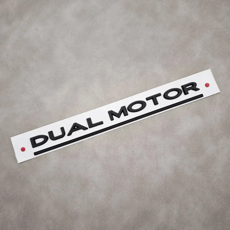 

3D буквенный двойной мотор, эмблема под подкладкой, значок на задний багажник автомобиля, наклейка, наклейка для Tesla Model 3 X Y S, декоративные автоаксессуары
