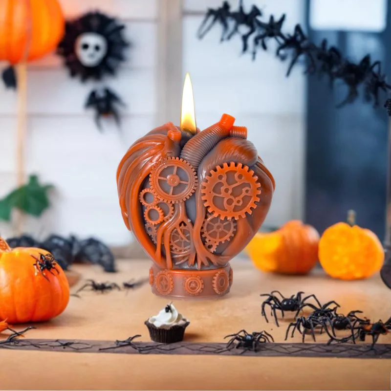 Механическая форма для ароматерапии в форме сердца череп Хэллоуин креативная