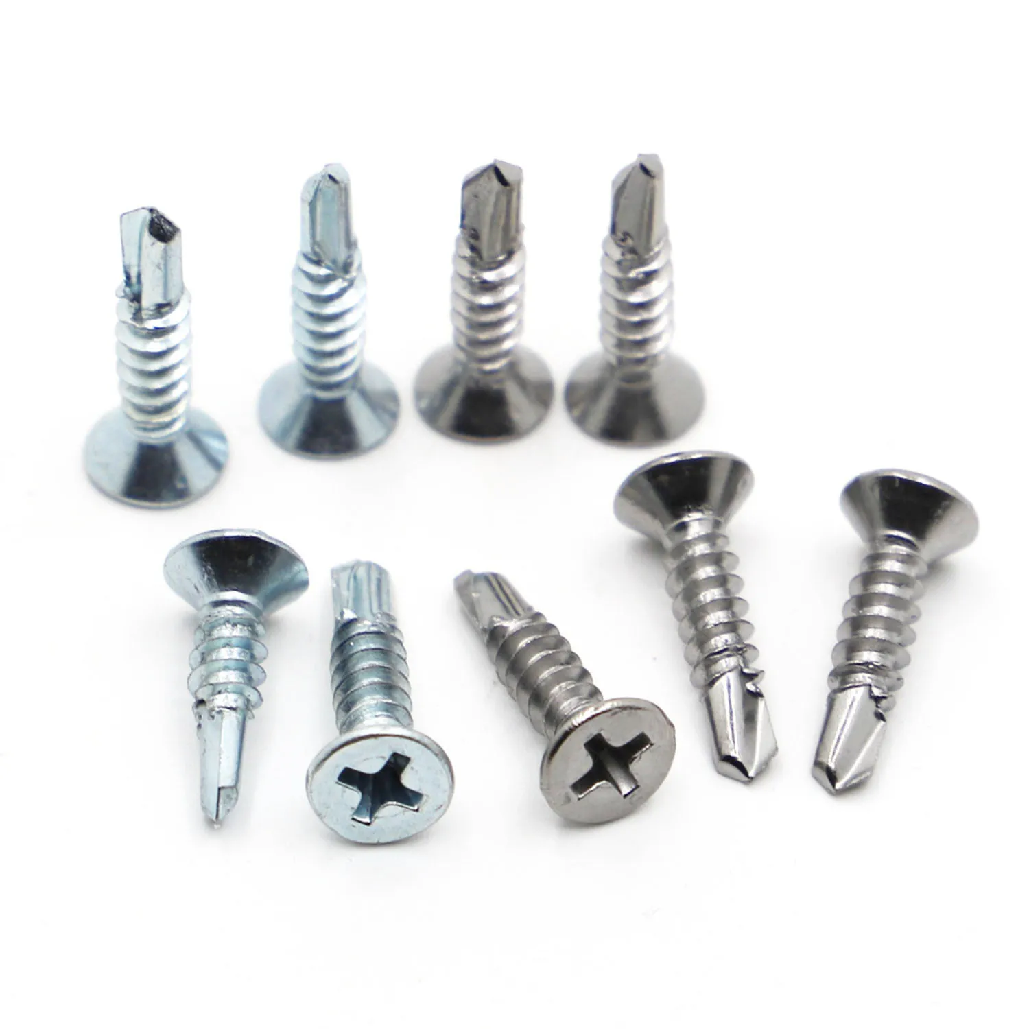 

Phillips Flat Head Self Drilling Screw 410 Stainelss Steel M3.5 M4.2 M4.8 M5.5 M6.3 Zinc Plated Self Tapping Screws