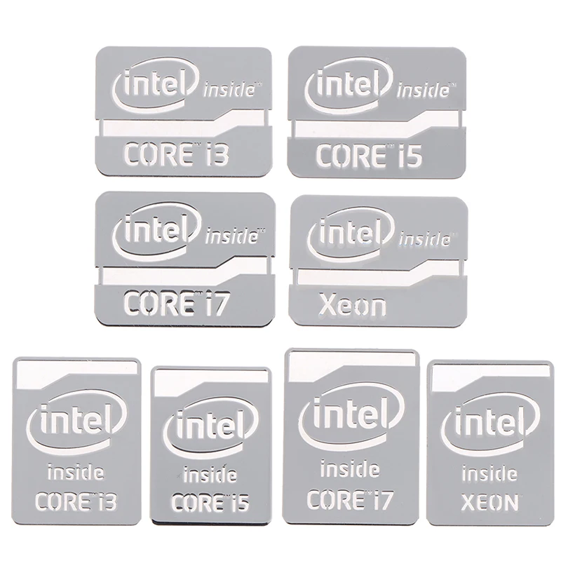 Серебристая металлическая наклейка для ноутбука Intel CORE i3 i5i7 |