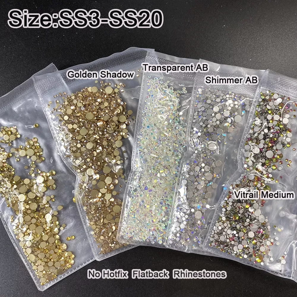 

Crystal AB Strass Flatback Caviar Glass Diamond Design Mini Glitter Pearl Mini Rhinestones Manicure Nail Art Decoration