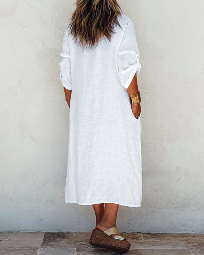 Женское платье весна-лето 2020 новый стиль однотонное декоративное с большими