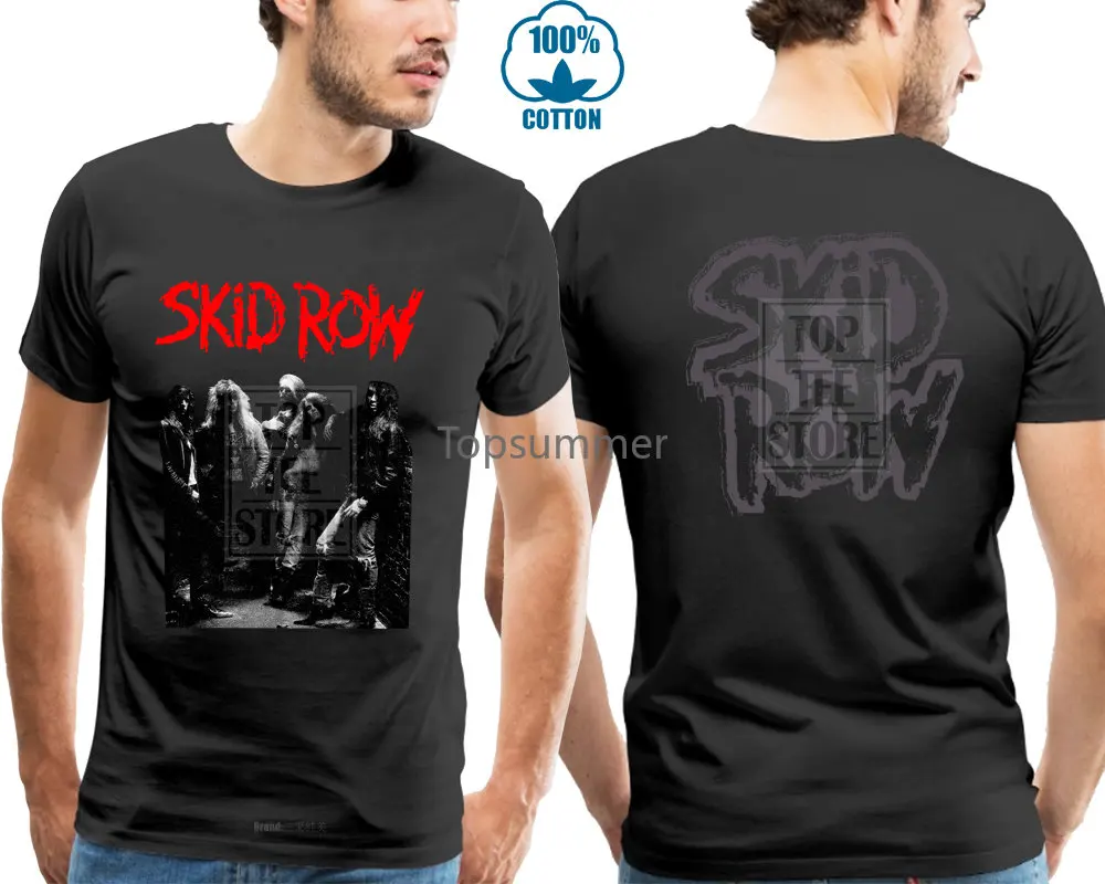 Skid Row American Heavy Metal Band T Shirt Sizess To 3xl Short Cotton Crew Neck Shirts For Men