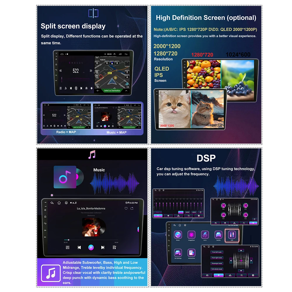 9-дюймовый Автомобильный Мультимедийный Плеер Для LADA Granta 2011-2018 GPS Navi Wireless Carplay Android