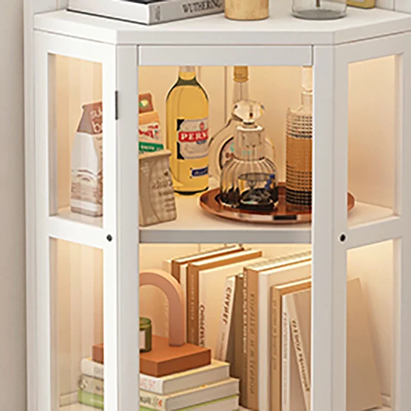 Стоячие шкафы из твердой древесины витрина для гостиной роскошные белые виски