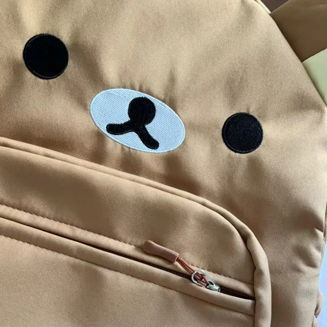 Мультяшный рилаккума рюкзак для детей Kawaii Korilakkuma холщовый с вышивкой