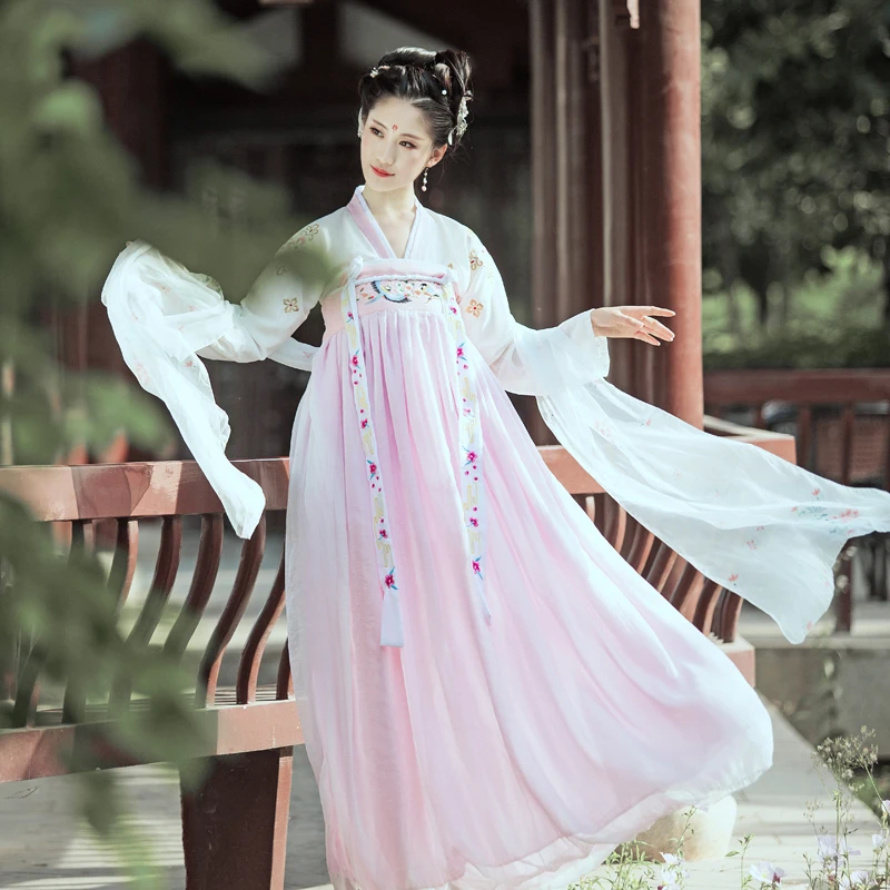 

Платье Hanfu женское традиционное нагрудное платье свежий и милый повседневный костюм с китайскими элементами разных цветов