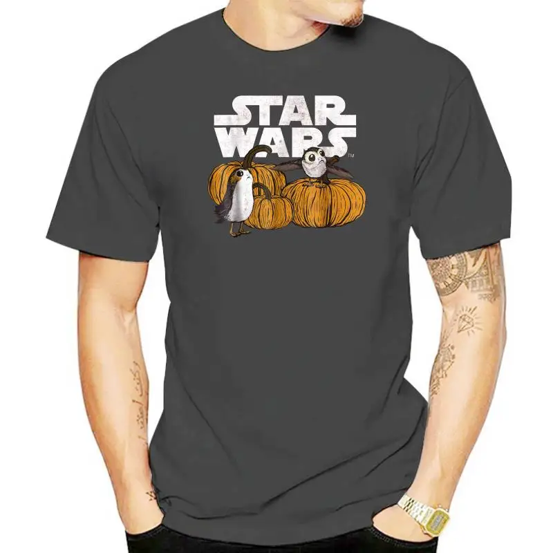 

2022 Fashion Men T shirt Porg Pumpkin Patch Halloween Graphic T Shirt