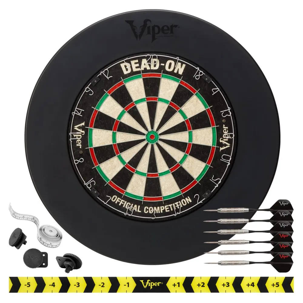 

Dead On Sisal Dartboard, Two Sets Starter Darts, Black