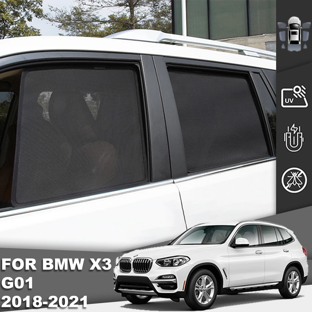 For BMW X3 G01 F97 2017 2018 2019 2020 2021 2022 Car Sunshade Magnetic Front Windshield Curtain Rear Side Window Sun Shade Visor